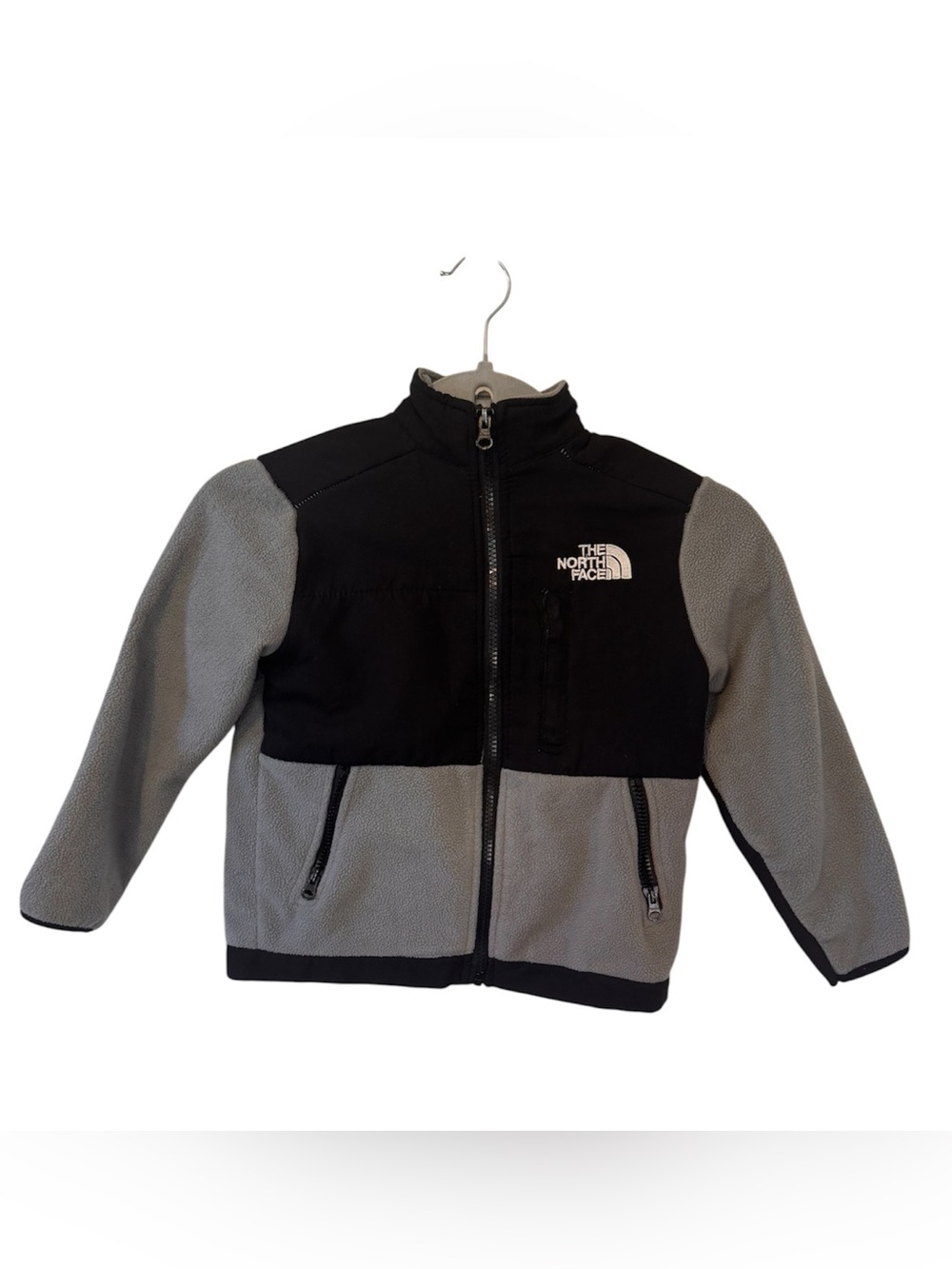 The North Face Kids Sz 4/5 Denial 300 Black/Gray Two-Tone Full-Zip Fleece FLAW